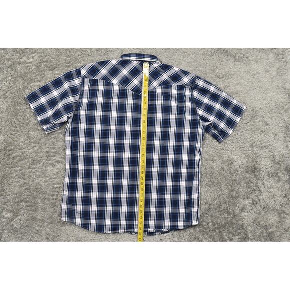 Double Pump Men's XL Multicolor Cotton Shirt Short Sleeve Pearl Snap - Picture 5 of 7